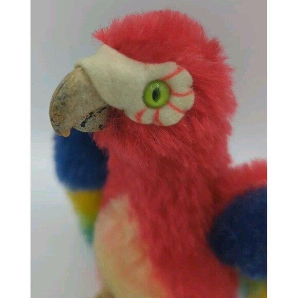 Vintage German Steiff Mohair Mini LORA the Parrot Ear Button & Tag 5.5" c.1960 - Picture 5 of 7